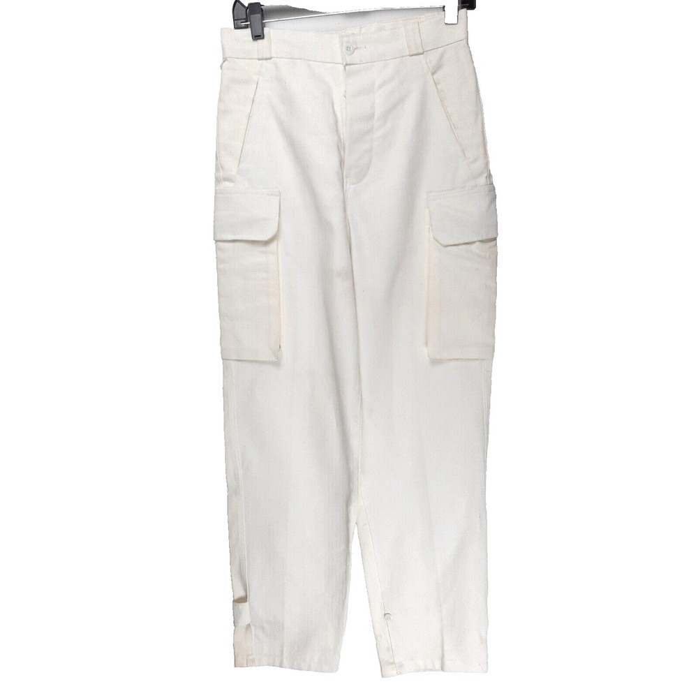 Vintage 1980s Agnes B 3 Rue du Jour Designer White Pants Womens Size 8 France